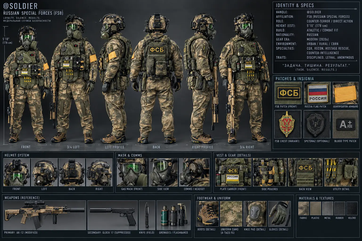 FSB SPECIAL FORCES reference sheet